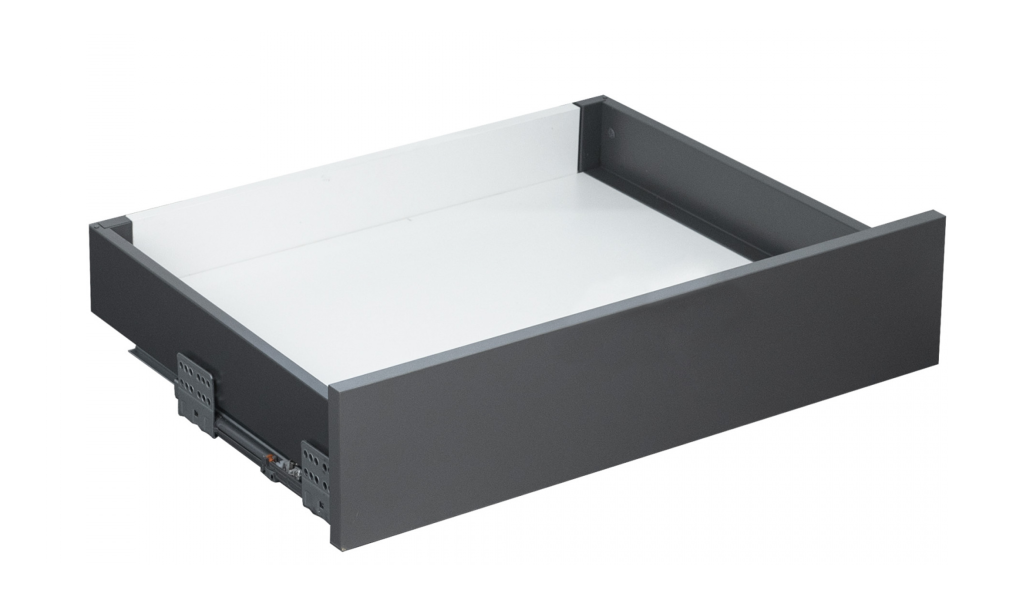 Комплект ящика 84х450 Push-Open, графит, под штангу полн. выдвиж., Slimbox Evolution AKS