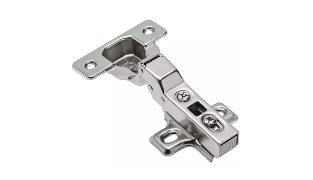 Петля с доводчиком полунакладная, 102гр, без рег.эксц., планка, шуруп, H=0, Clip On, никель, GTV