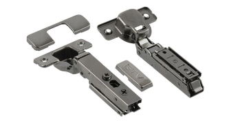  - Петля с довод накладная 102гр, рег.эксц прямая планка, 3D, шуруп, H=0 Clip On, черная SOLID PRO GTV