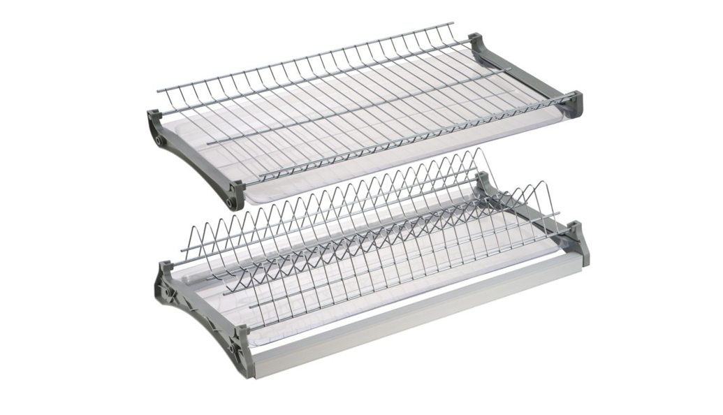 Посудосушитель для верх. базы 2-уровн с рамкой, Variant 900мм сталь, хром 2 поддона Карат