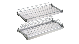  - Посудосушитель для верх. базы 2-уровн с рамкой, Variant 900мм сталь, хром 2 поддона Карат
