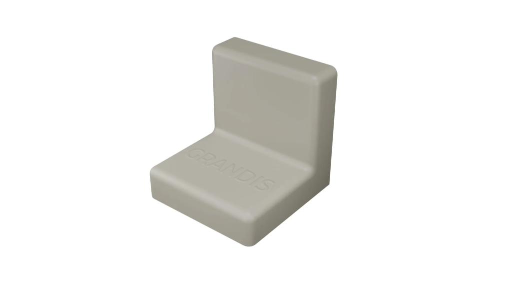 Уголок пластиковый большой 25х25 серый, 200 шт. GRANDIS